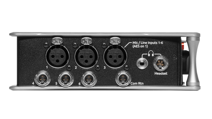 Audio recorder rear I/O panel with XLR ports and Headset connection