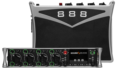 Sound Devices 888 front panel showing large “888” marking and control knobs