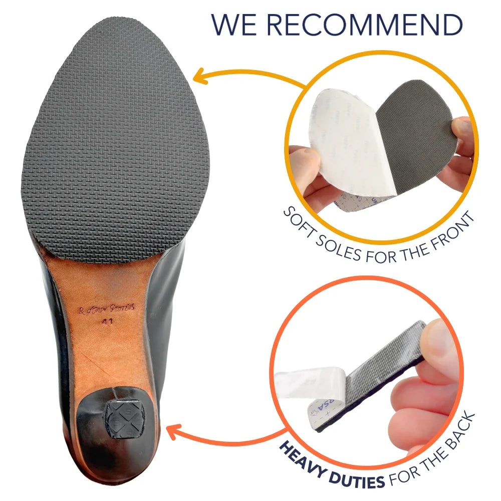 Gray front and back sole cover pads for shoes shown on insole