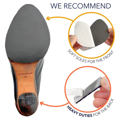 Gray front and back sole cover pads for shoes shown on insole