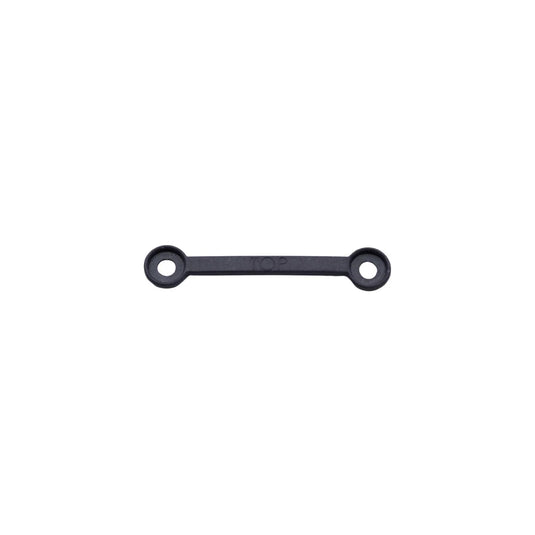 Black anti-sway bar link with two eyelets and molded center texture