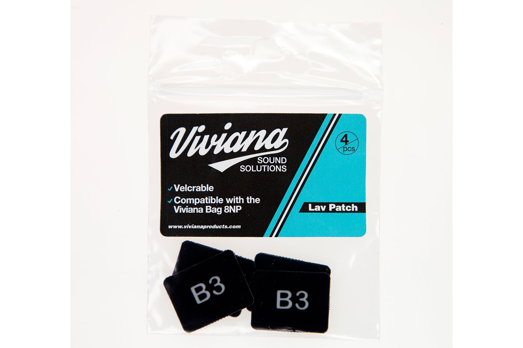 Lav mic patch set with B3 markings (2 black patches)