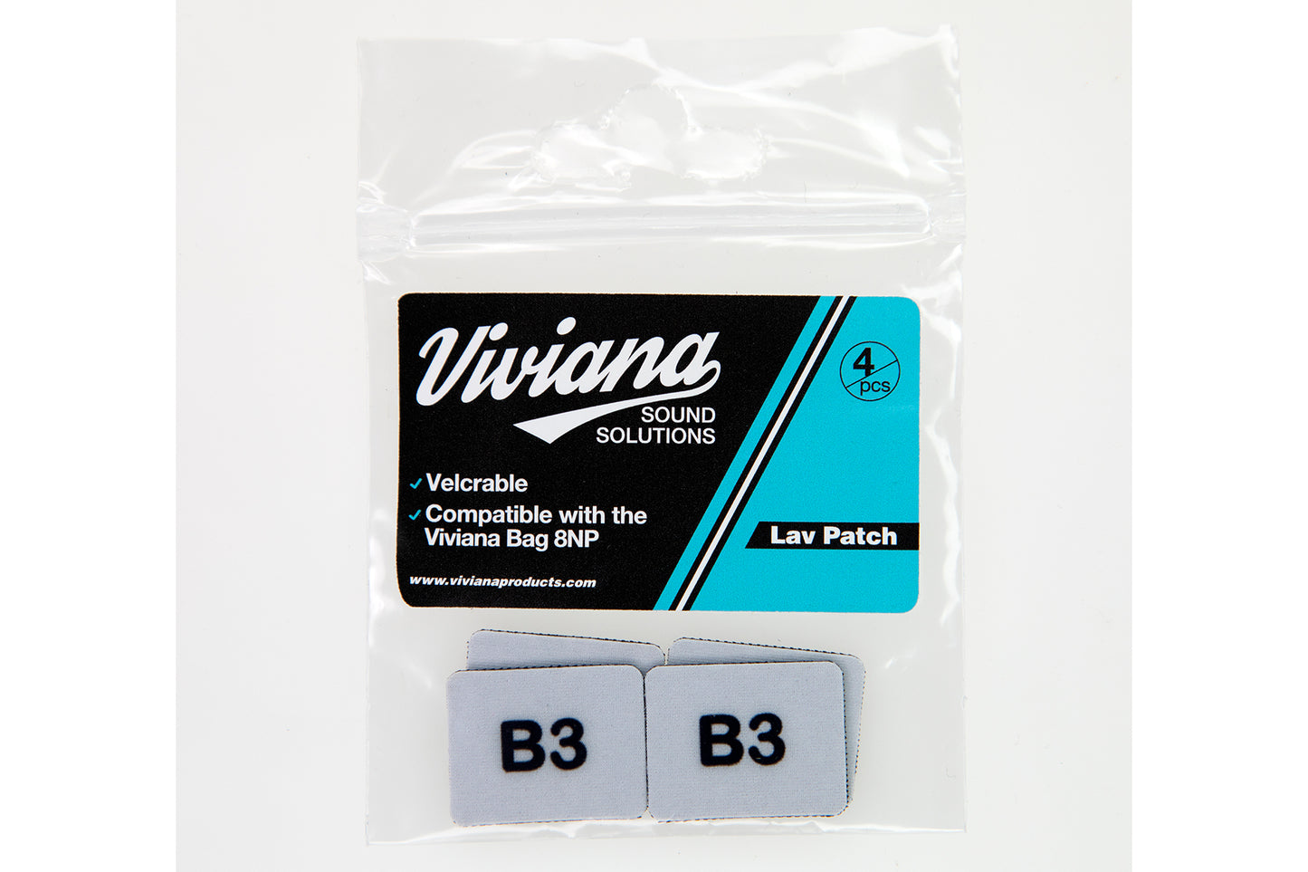 Lav mic patch set with B3 markings (2 light gray patches)