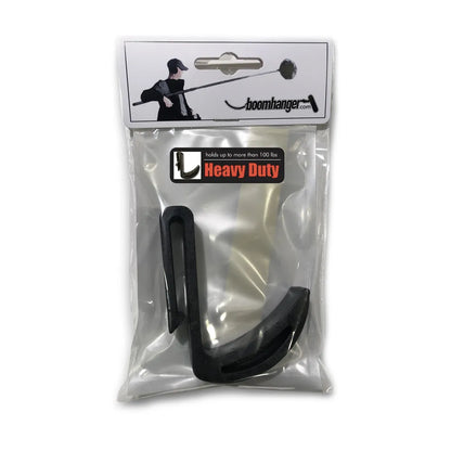 Heavy-duty U-shaped hook in sealed packaging with Boomhanger branding
