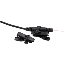 Black IEM clip set on a short cable, showing adjustable mounting clips