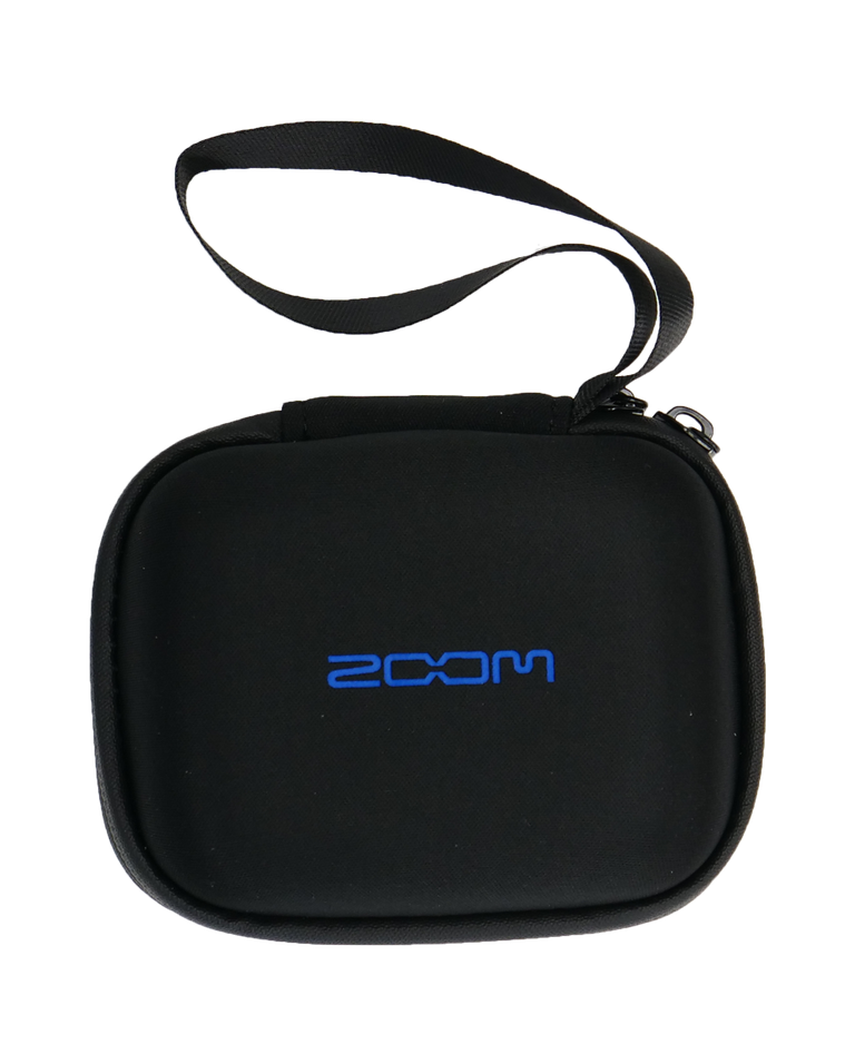 Zoom CBF-1LP carrying bag, black hard case with carry strap and blue logo