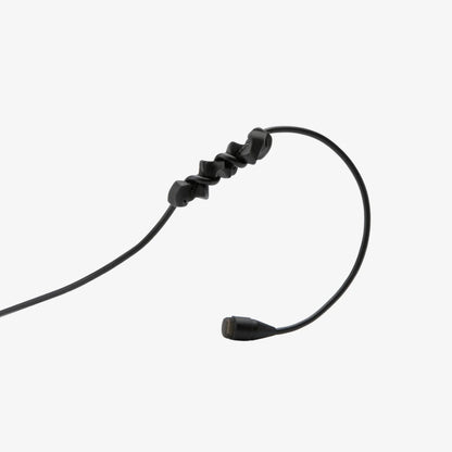 Black cable saver holder with ridged grip and cable loop