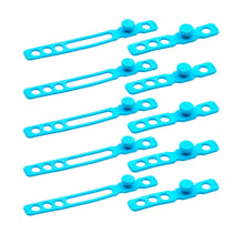 Light blue perforated cable straps with locking heads, set of several