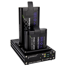 Audioroot eSMART DUAL charger with batteries fitted