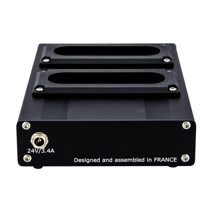Rear view of Audioroot eSMART DUAL battery charger