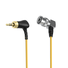 Locking 3.5mm to BNC timecode cable with gold connectors, yellow jacket