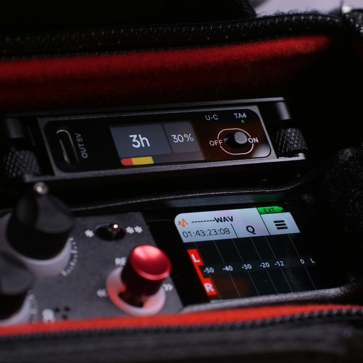 RF distributor display with 3h timer, percent readout, and control dial