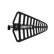 Black shark fin antenna with large slotted grille and DEITY branding