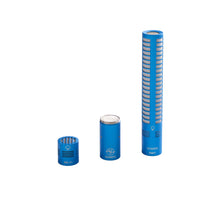 Microphone boom set: three blue cylindrical microphones with protective ends