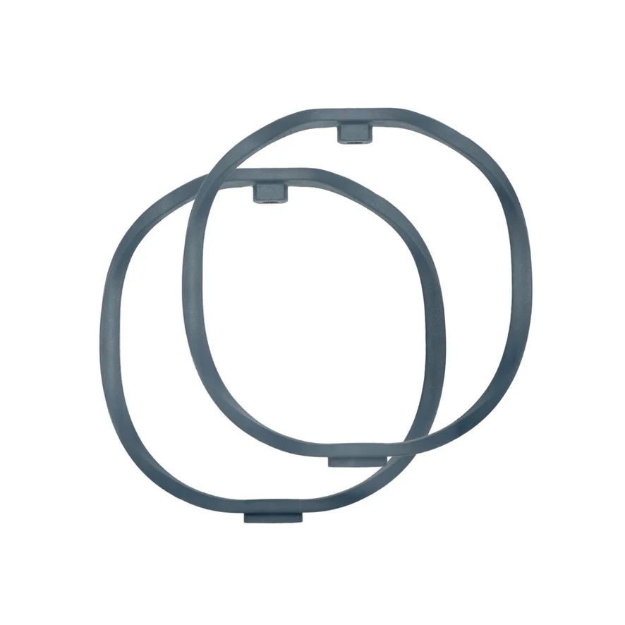 Black and gray shock mount elastic rings set, two circular frames with mounting clips