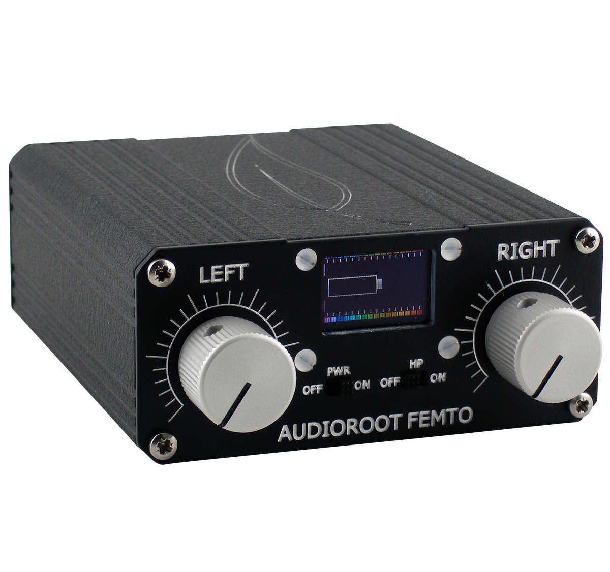 Audioroot FEMTO portable stereo microphone preamp front view