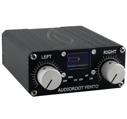 Audioroot FEMTO portable stereo microphone preamp front view