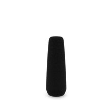 Black 12cm shotgun mic foam cover for 19/22, upright cylindrical end view