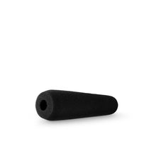 Black cylindrical shotgun mic foam with a side mounting hole