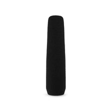 Black upright cylindrical shotgun mic foam windscreen