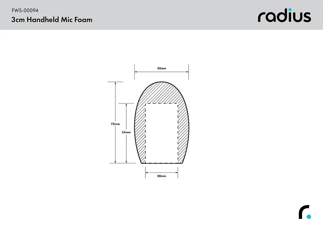 3cm Handheld Mic Foam (55mm Bore)