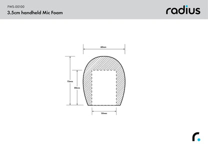 3.5cm Handheld Mic Foam (50mm Bore)