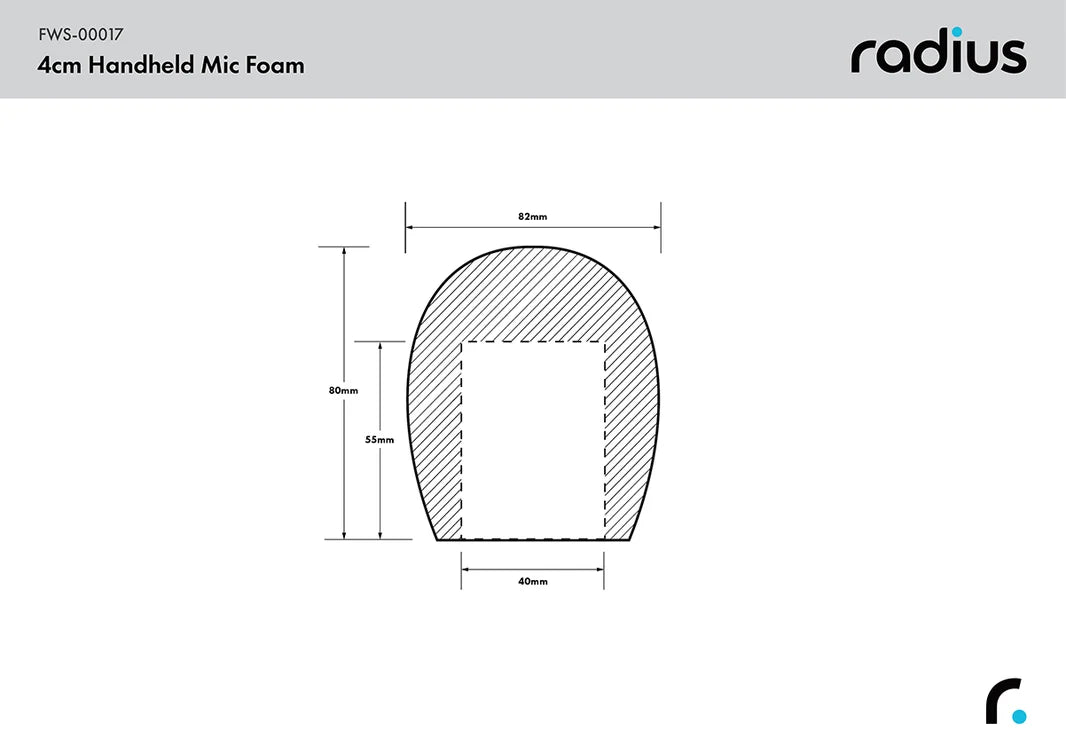 4cm Handheld Mic Foam (55mm Bore)