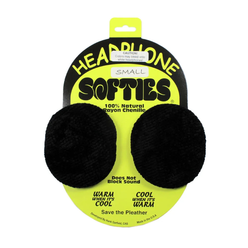 Garfield Headphone Softies Small, black plush ear pads for over-ear headphones