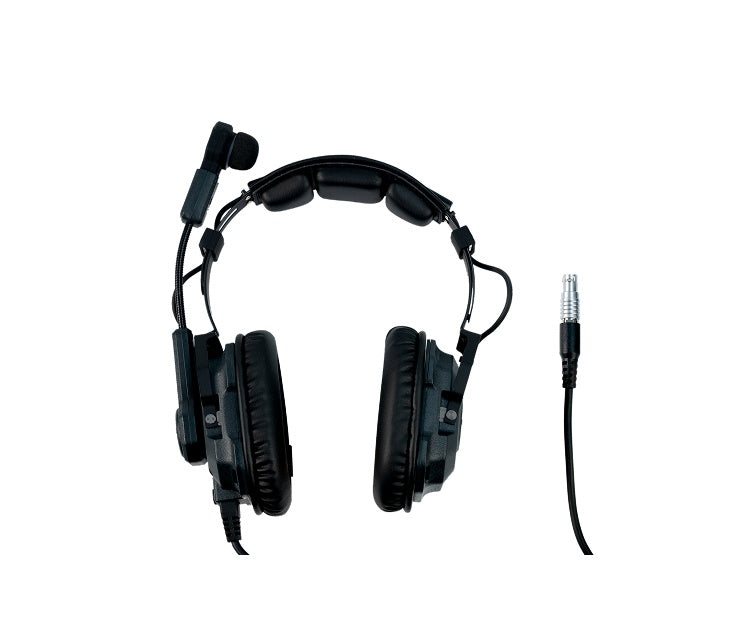 Hollyland double-ear headset with boom mic and detachable 10-pin cable