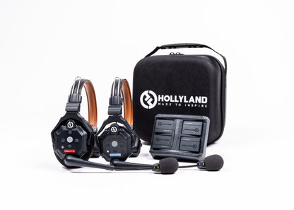 Hollyland Solidcom C1 Pro 2-person wireless intercom system with carrying case