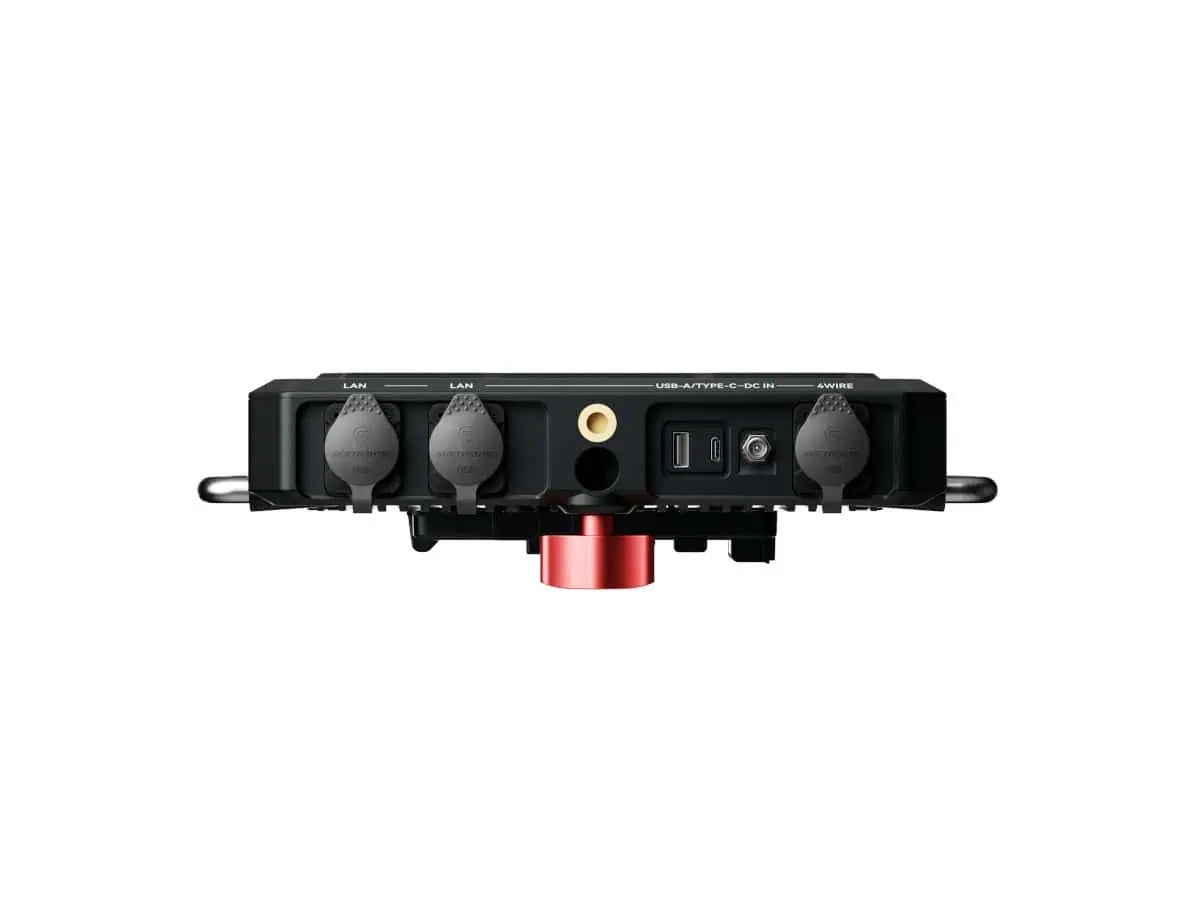 Black roaming hub intercom unit with ports and mounting bracket