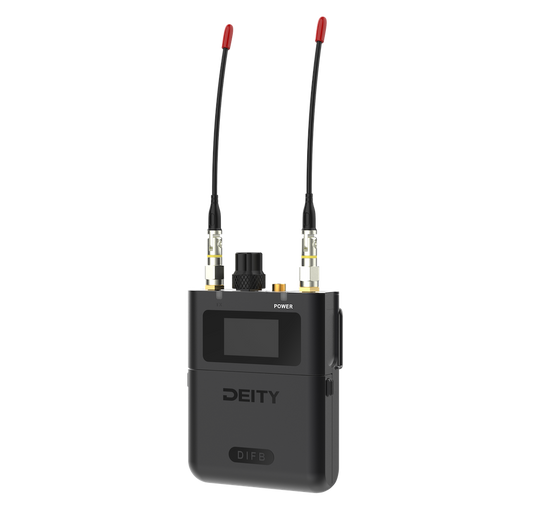 DEITY digital IFB receiver with two antenna rods and front panel display