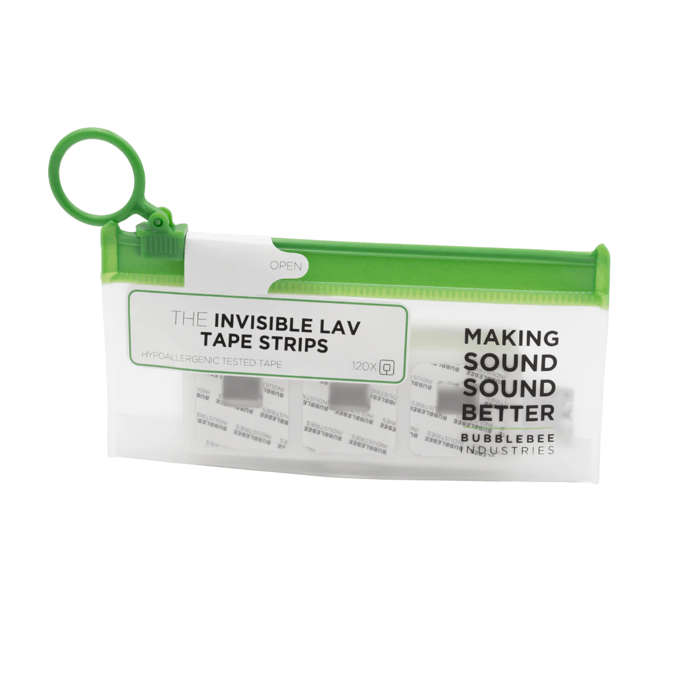 Lav tape strips package with green handle and 120-count label