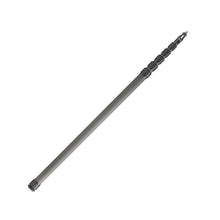 Graphite 6-section boom pole with segmented gripping sleeves and mounting hardware