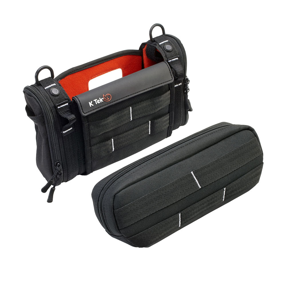 Stingray MixPro bag showing rigid frame and high-contrast orange interior