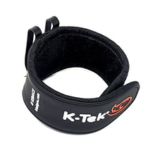 Black padded accessory clip, open top with K-Tek logo and strap tabs