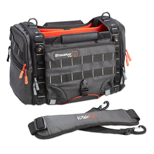 Stingray small audio mixer recorder bag with padded front organizer and orange accents