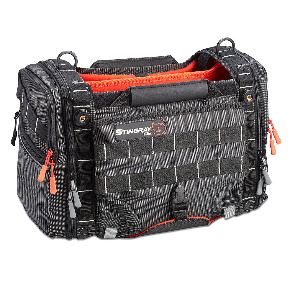 Front view of K-Tek Stingray Small-X mixer bag with orange interior