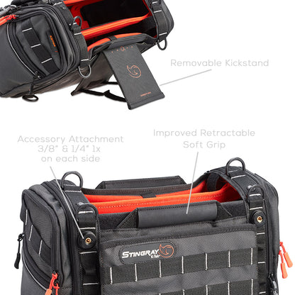 K-Tek Stingray Small-X kickstand and threaded accessory mounting points