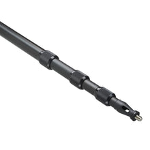 Black boom pole segment with textured rings and end hardware with opening