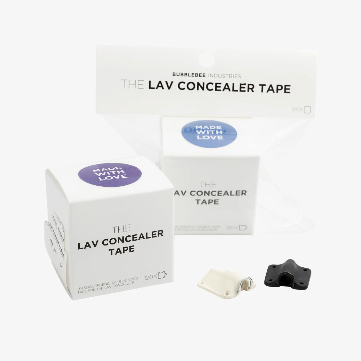Lav concealer tape set (120 pcs) with box and small tape pieces