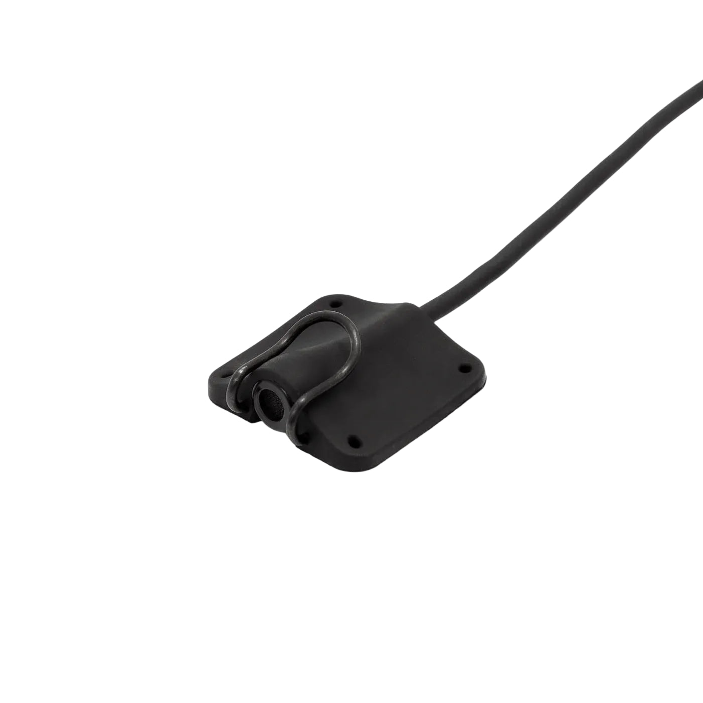 Black lavalier microphone concealer with attached cable