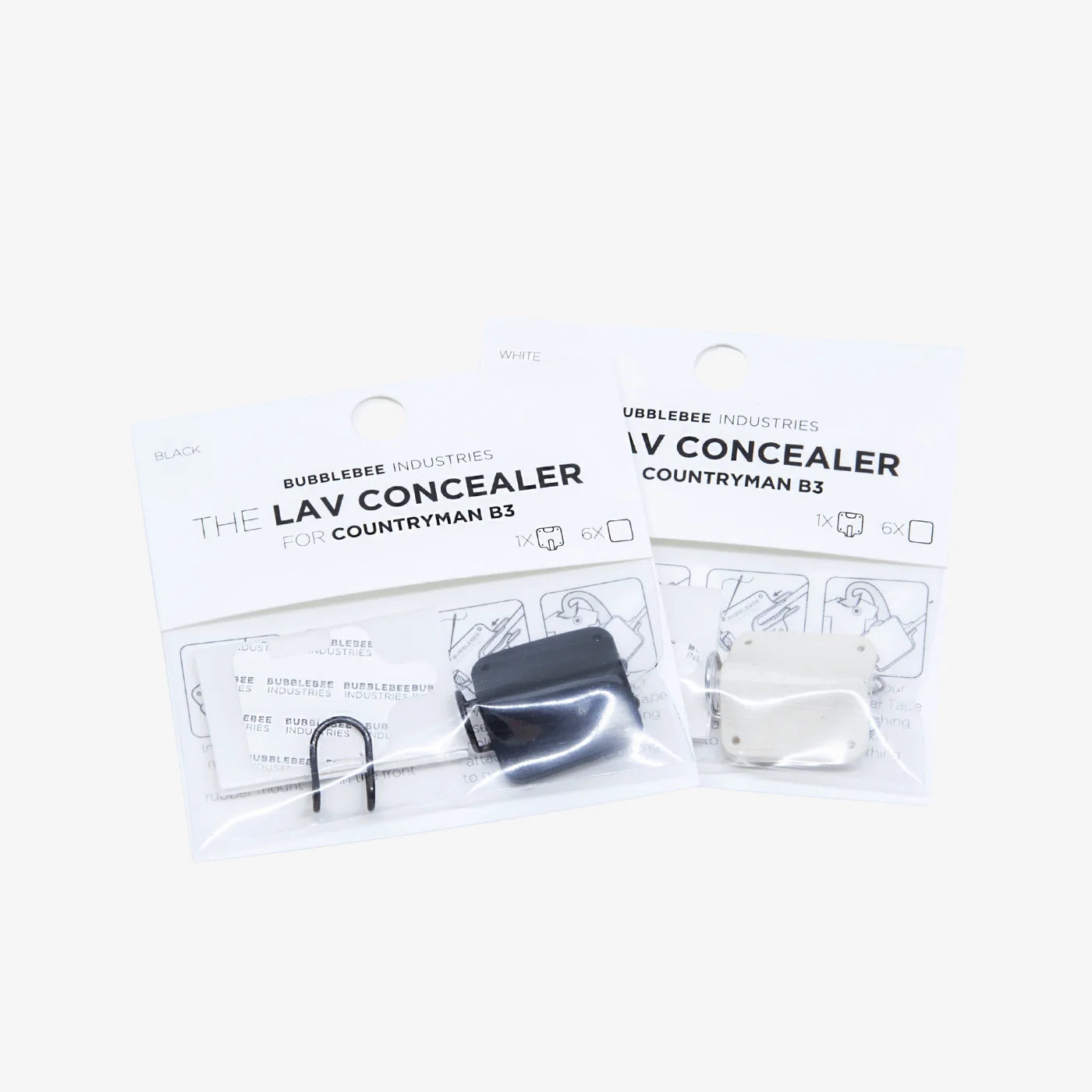 Lav concealer kit packaging showing two blister packs for Countryman B3
