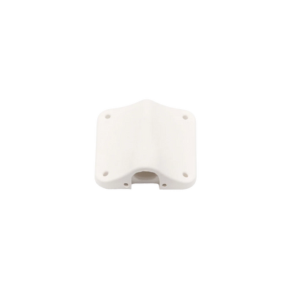 White lav concealer mount with corner holes and curved notch opening
