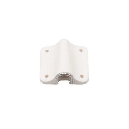 White lav mic concealer cover with four mounting holes and metal grille