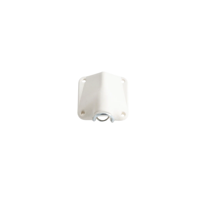 White lav microphone concealer clip with mounting holes and cable connector