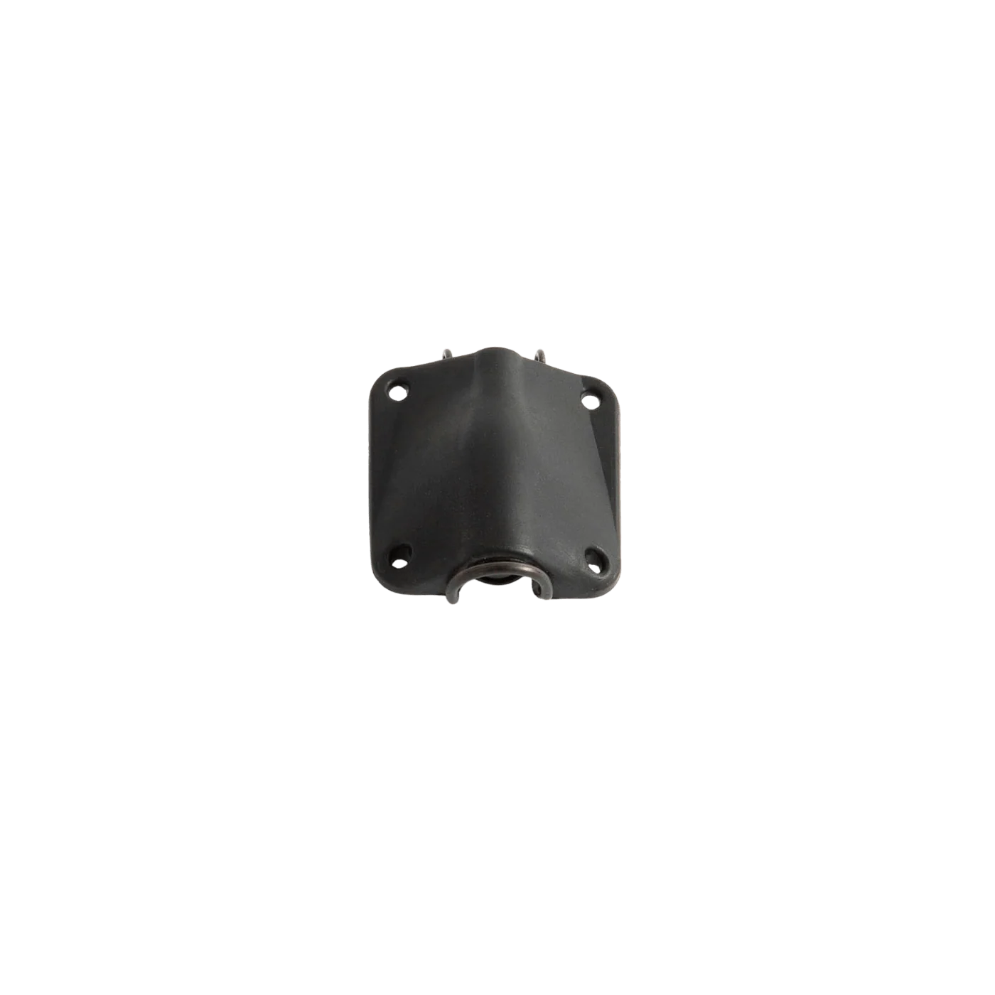 Black lav mic concealer cover, close-up with curved grille opening