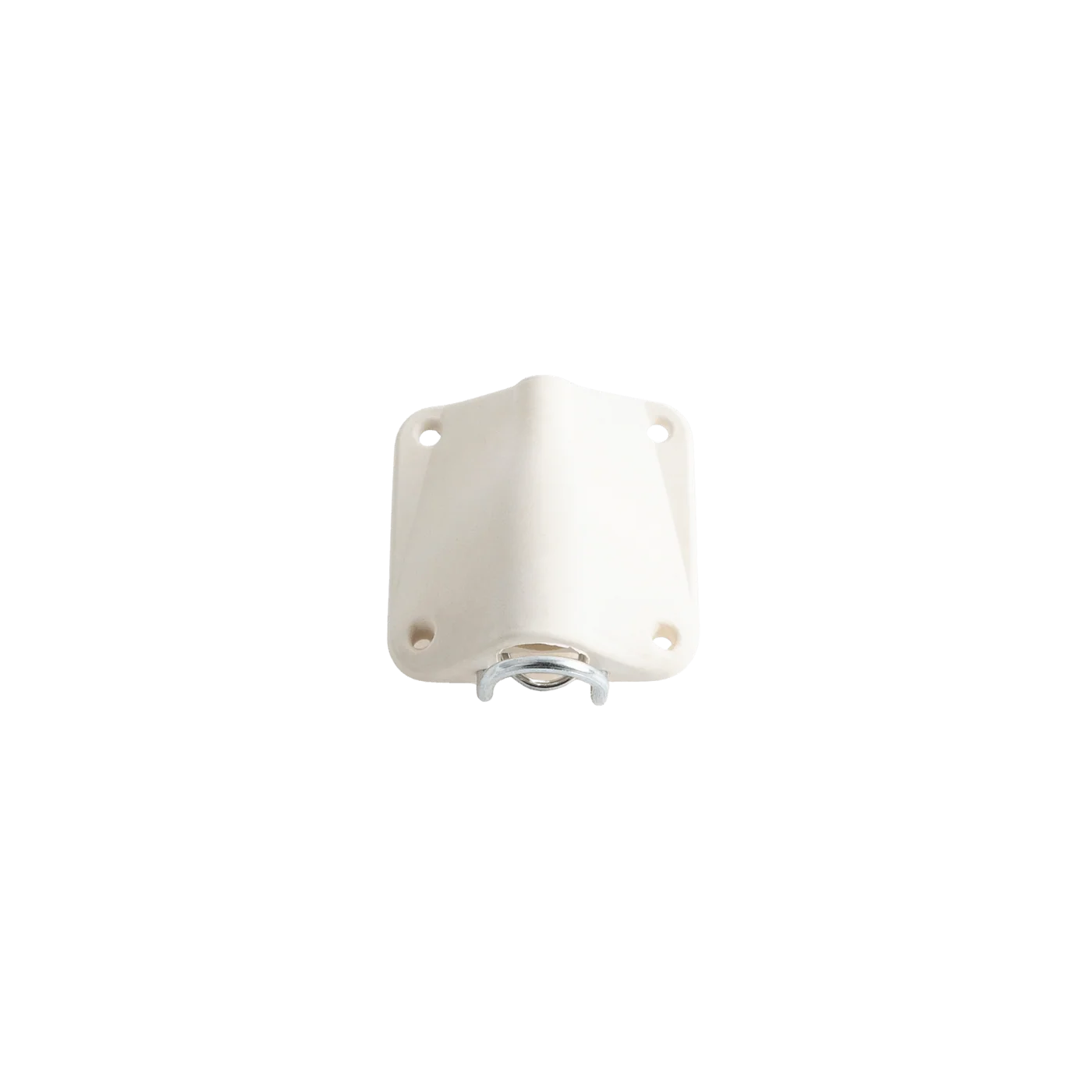 White lav mic concealer cover, close-up with curved grille opening