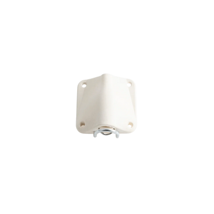 White lav mic concealer cover, close-up with curved grille opening