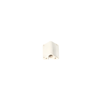 White lav microphone concealer piece with two mounting tabs and open cable port